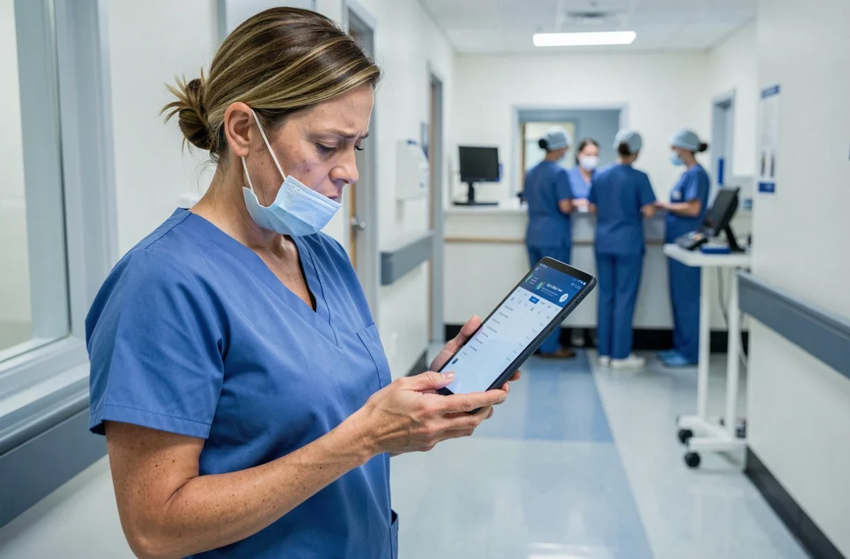 Médecin analysant les nouveaux symptômes atypiques du variant Covid 2026 sur une tablette médicale en milieu hospitalier